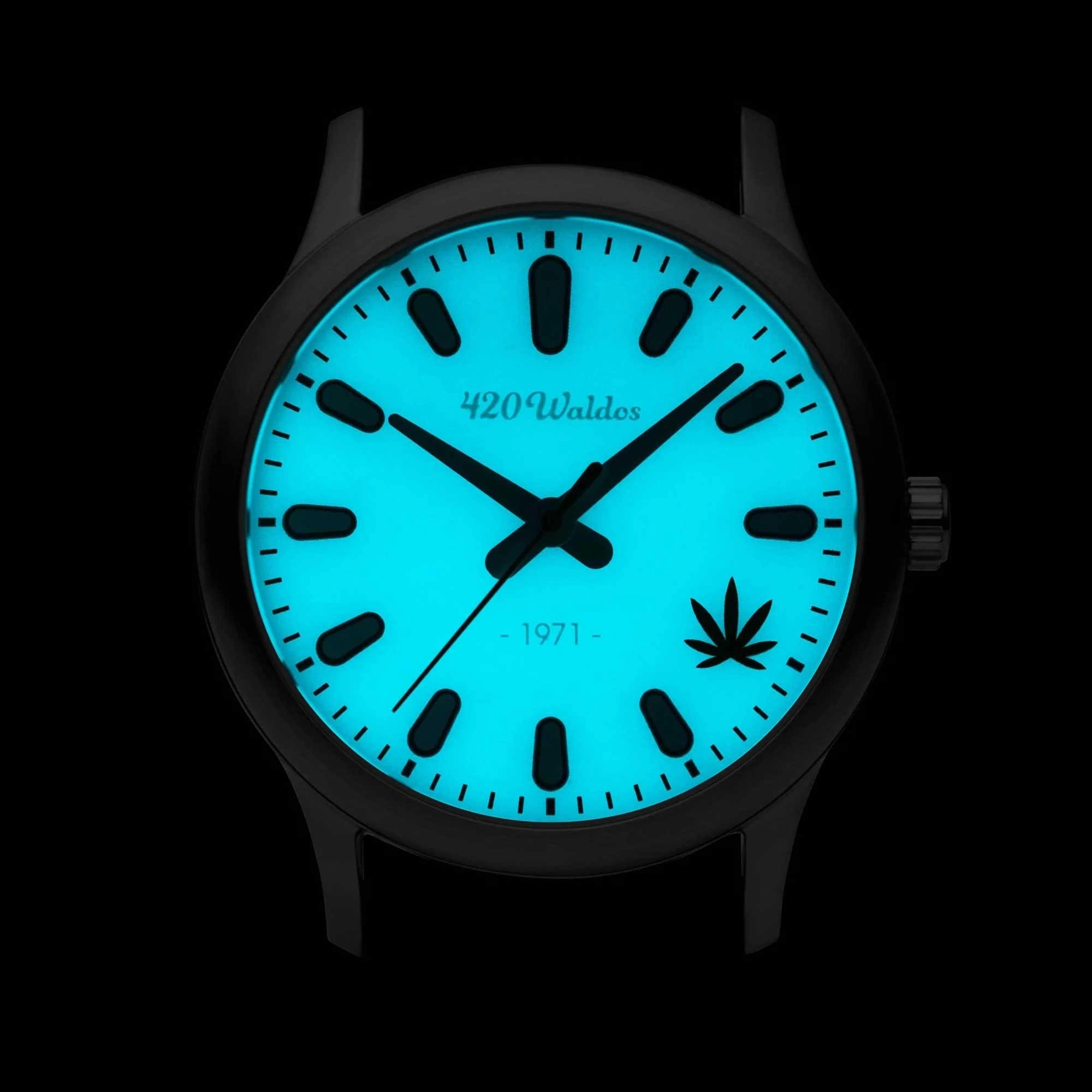 420Waldos Women's Quartz Watch - Mary Jane Blue Dial Genuine Leather Strap | W2010