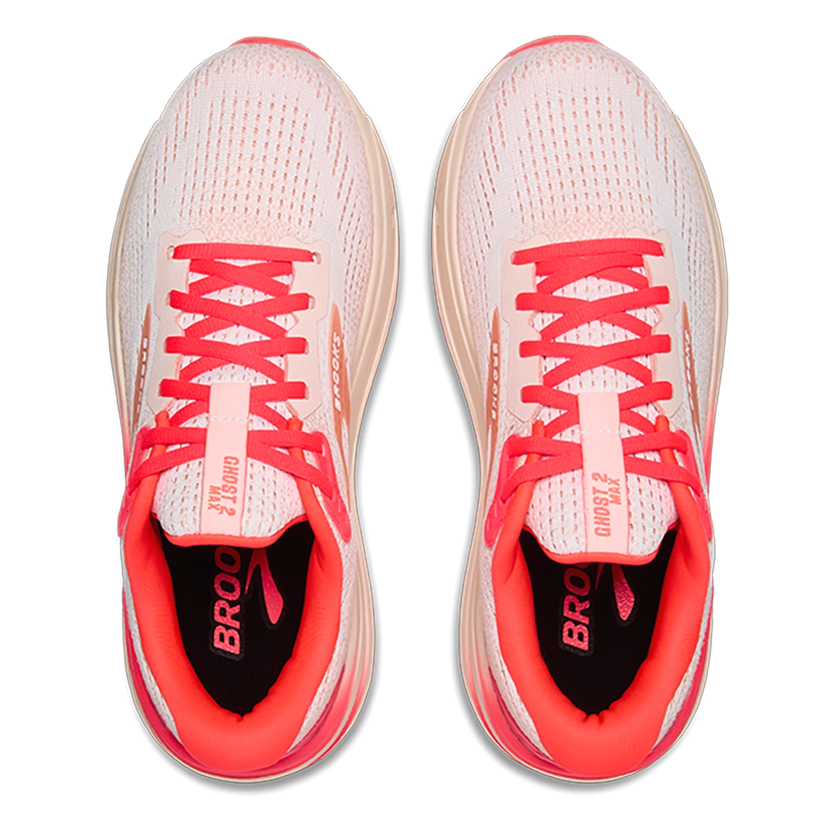 Brooks Ghost Max 2 - White - Peach - Coral