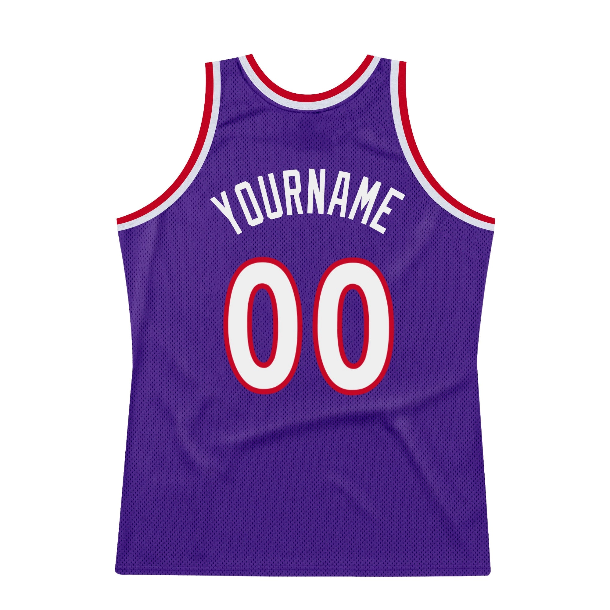 Custom Purple White-Red Authentic Throwback Basketball Jersey