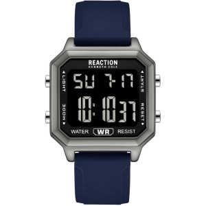 Kenneth Cole Reaction Unisex Watch - Retro Digital Blue Silicone Strap | KRWGM7000802