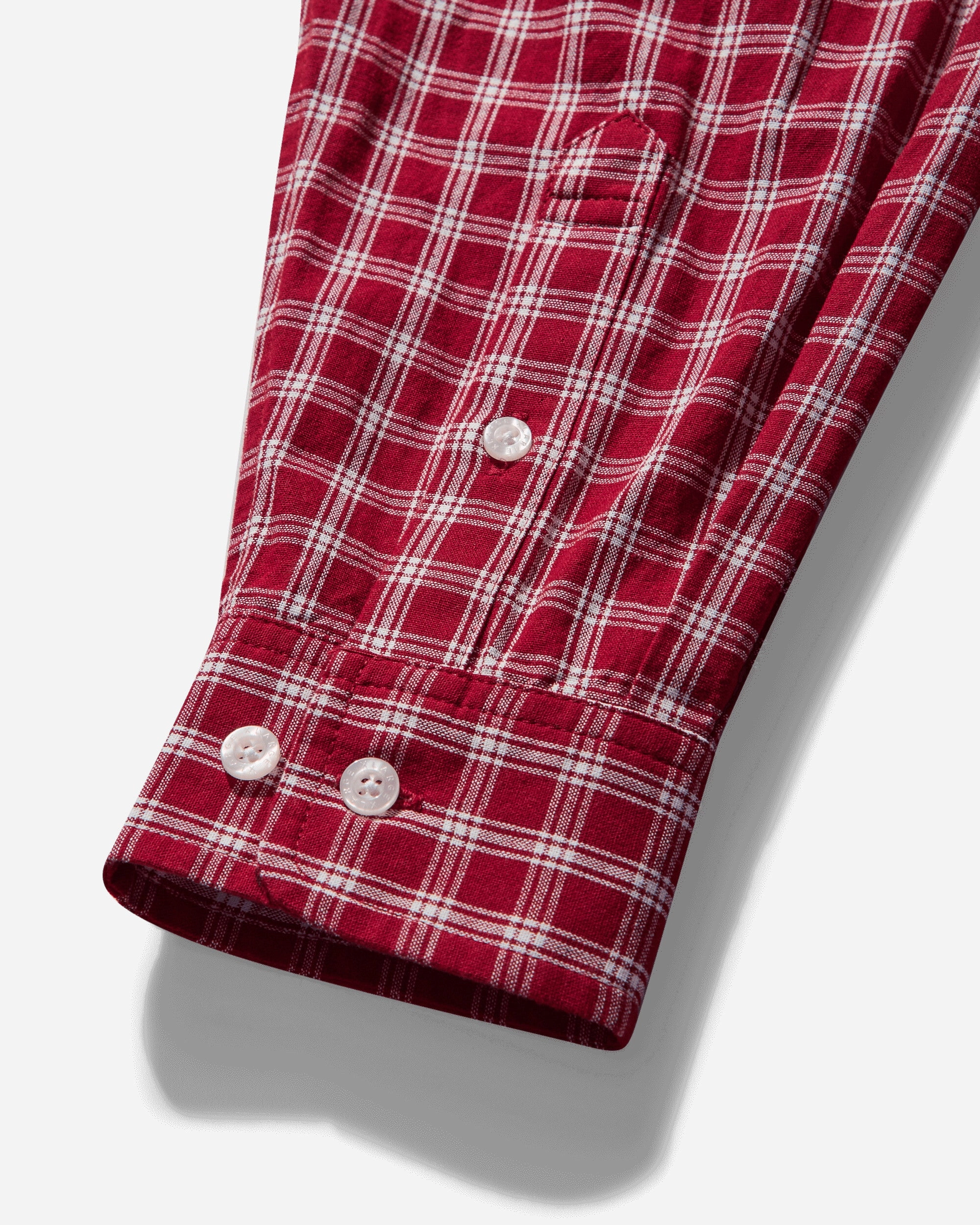 Men's Patch Logo Plaid Shirt Burgundy