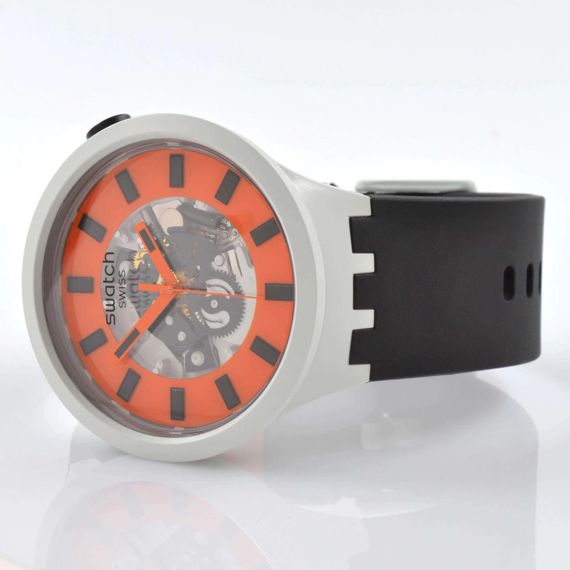 Swatch Unisex Watch - Bioceramic Orack Swiss Quartz Black Bio Sourced Strap | SB03M104