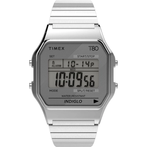 Timex Unisex Watch - T80 Grey Dial Silver Stainless Steel Expansion Band | TW2R79100