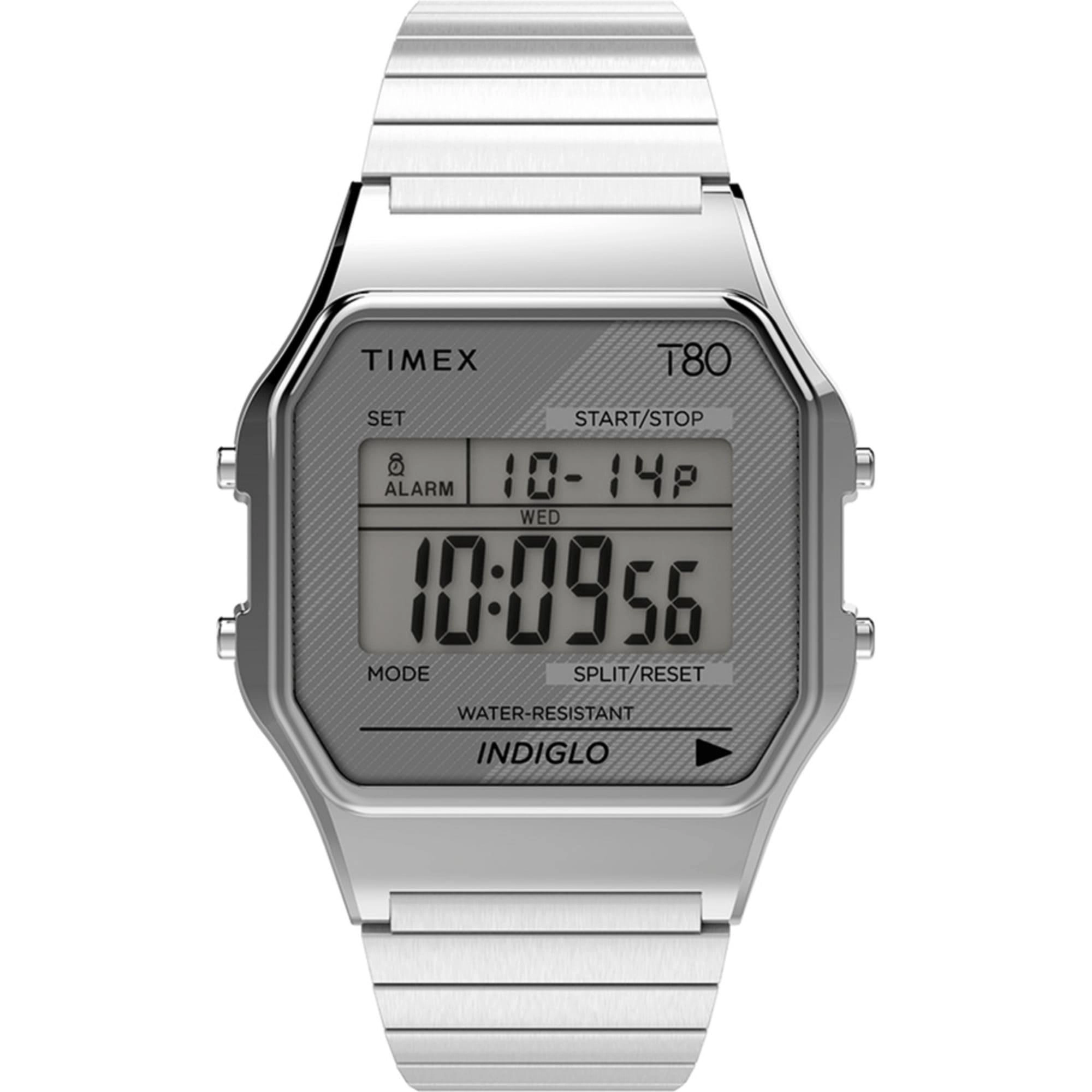 Timex Unisex Watch - T80 Grey Dial Silver Stainless Steel Expansion Band | TW2R79100
